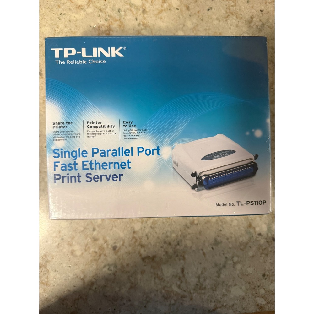 TP-Link Single Parallel Port Fast Ethernet Print Server TL-PS110P White NEW